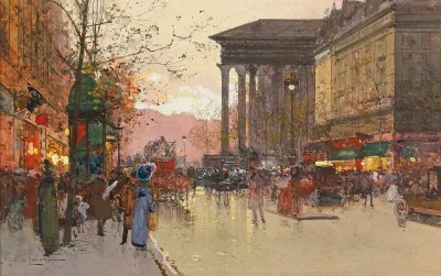 Paris The Boulevard De La Madeleine In The Evening