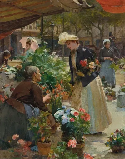 Paris The Flower Market On The Ile De La Cite