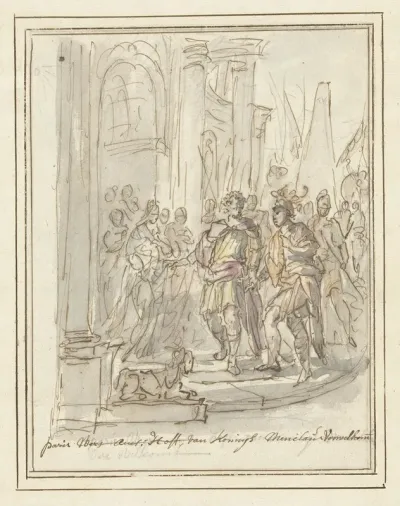 Paris Wordt Verwelkomd Aan Het Hof Van Menelaus