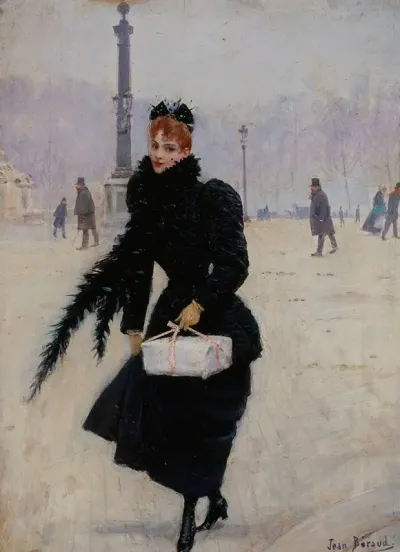 Parisienne Sur La Place De La Concorde