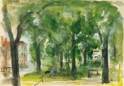 Park Mit Weisem Haus