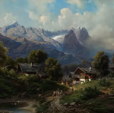 Partenkirchen In Bavaria At Sunrise