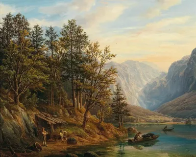 Partie Vor Hallstatt Nach Obertraun Im Salzkammergute