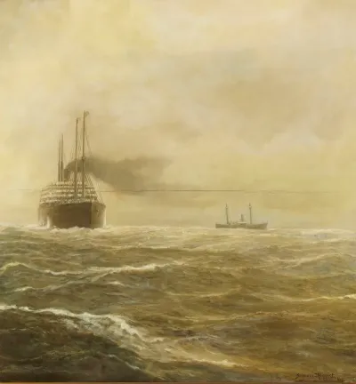 Passagierdampfer Der Hapag Vor Nantucket Shoals
