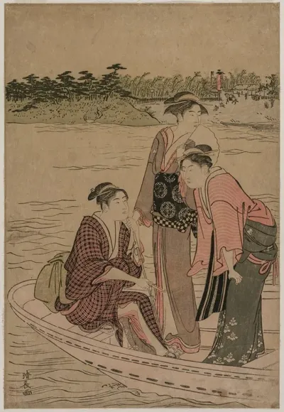 Passengers In A Ferry Boat On The Sumida River
