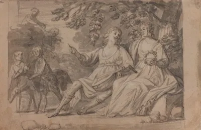Pastoral Scene Of A Man And A Woman