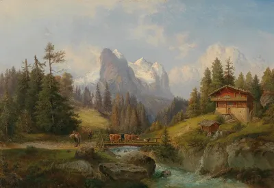 Pastorale Gebirgslandschaft