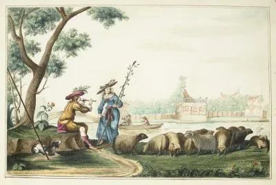 Pastorale Voorstelling Aan Een Rivier