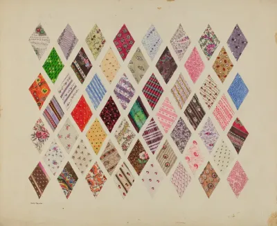Patches Of Diamond Patchwork Quilt