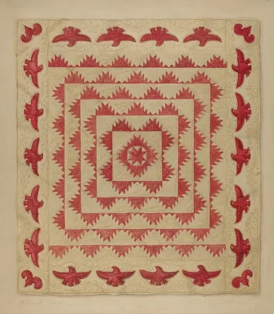 Patchwork Quilt With Eagles