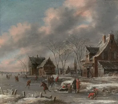 Patineurs En Hiver