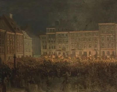 Patriotic Manifestation At The Square Of The Old Town In 1861