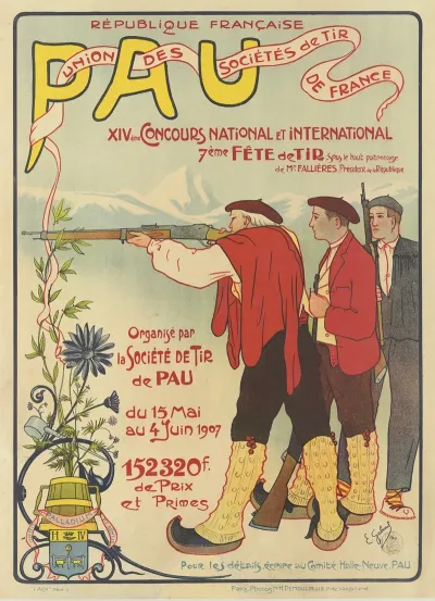 Pau Xiveme Concours National Et International 7eme Fete De Tir Du 15 Mai Au 4 Juin 1907