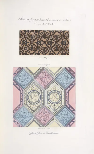 Paves En Fayence Incrustes En Mastic De Couleur Ouvrages Du Xvie Siecle