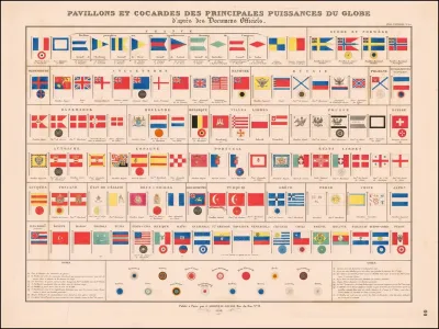 Pavillons Et Cocardes Des Principales Puissances Du Globe Dapres Des Documens Officiels