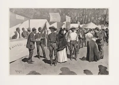 Paying The Indians For The Cherokee Strip Scenes Around The Government Paymasters Quarters