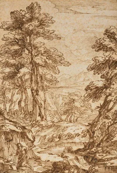 Paysage Arbore Avec Marie Madeleine Penitente