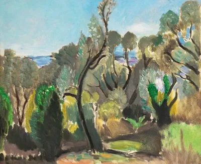 Paysage Aux Environs De Nice Ou Les Oliviers Ou Coin Du Mont Boron