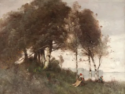 Paysage Aux Lavandieres
