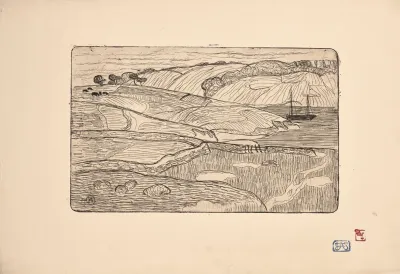 Paysage Avec Chevaux Et Bateaux