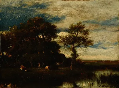 Paysage Avec Cours Deau 4