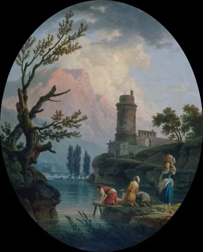 Paysage Avec Lavandieres