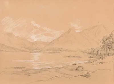 Paysage Avec Montagne Et Lac