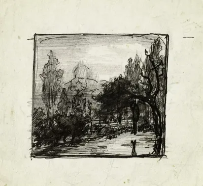 Paysage Avec Une Grande Figure Humaine