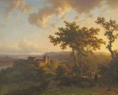 Paysage Boise Avec Un Chateau