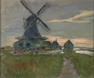 Paysage De Hollande Au Moulin