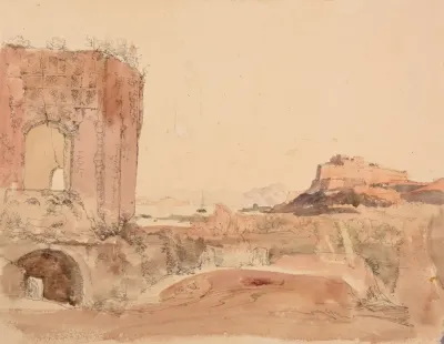 Paysage De Ruines Et Chateau Fort