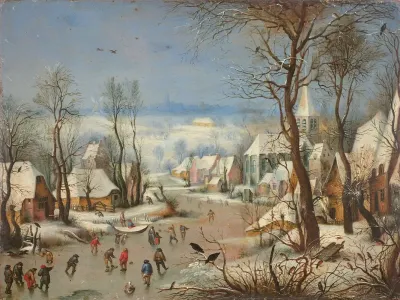 Paysage Dhiver A La Trappe Aux Oiseaux Dapres Pieter Brueghel