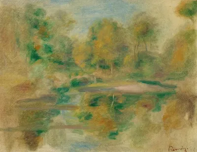 Paysage Etang Et Fond Darbres