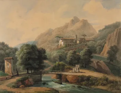 Paysage Italien Labbaye Et Les Religieux