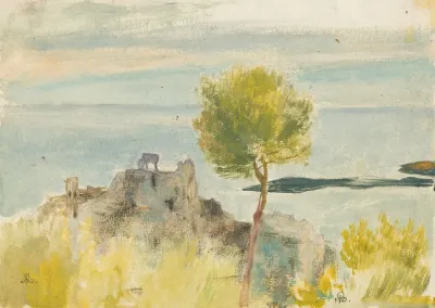 Paysage Mediterraneen Aux Deux Ovins