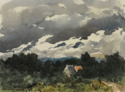 Paysage Nuageux Au Crepuscule