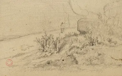 Paysage Rocheux Avec Un Personnage