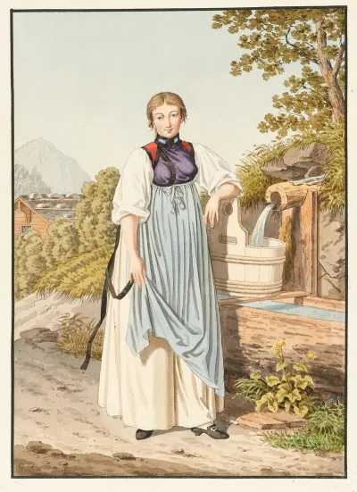 Paysanne De Meyringuen Dans La Vallee Doberhasli
