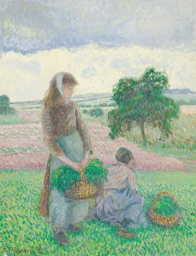 Paysannes Portant Un Panier