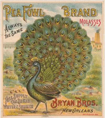 Pea Fowl Brand Molasses Bryan Bros New Orleans