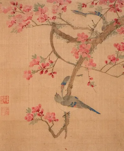 Peach Blossoms And Birds