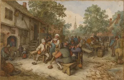 Peasant Festival On A Town Street