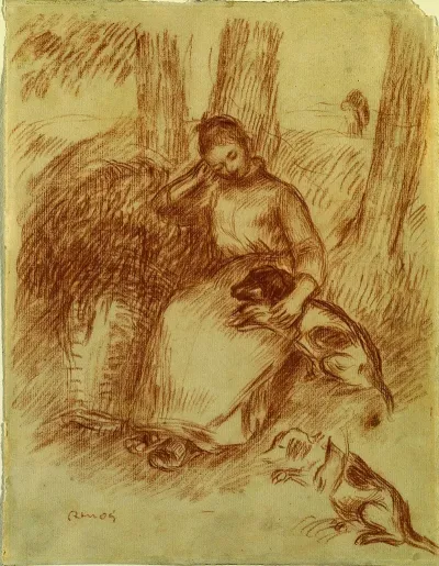 Peasant Girl With Dog 2