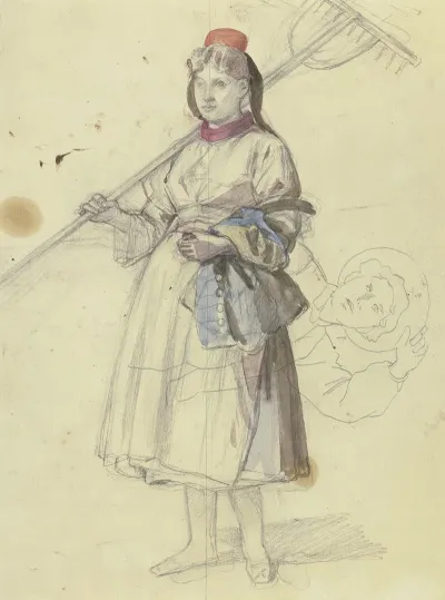 Peasant Girl With Rake