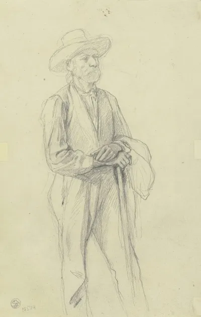 Peasant With Hat And Walking Stick
