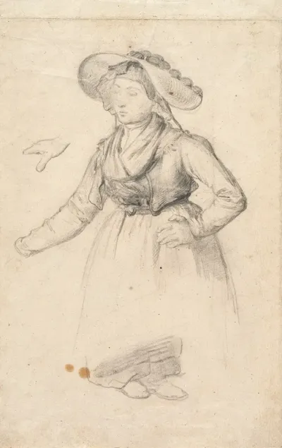 Peasant Woman From Kinzigtal Gutach With Bobble Hat And Nap Bonnet
