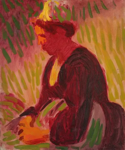 Peasant Woman Seated Outdoors