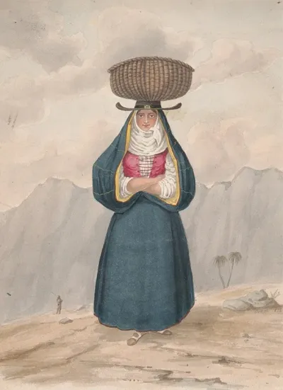 Peasant Woman With Basket On Her Head La Palma