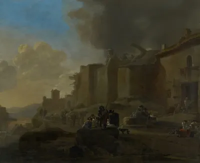 Peasants By A River Bank