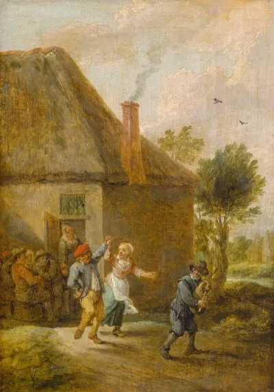 Peasants Dancing In Front Of An Inn